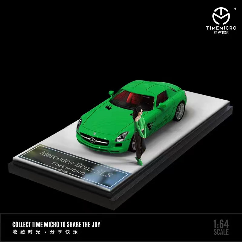 TimeMicro 1:64 Mercedes-Benz SLS Green Doll Version TM643312-1