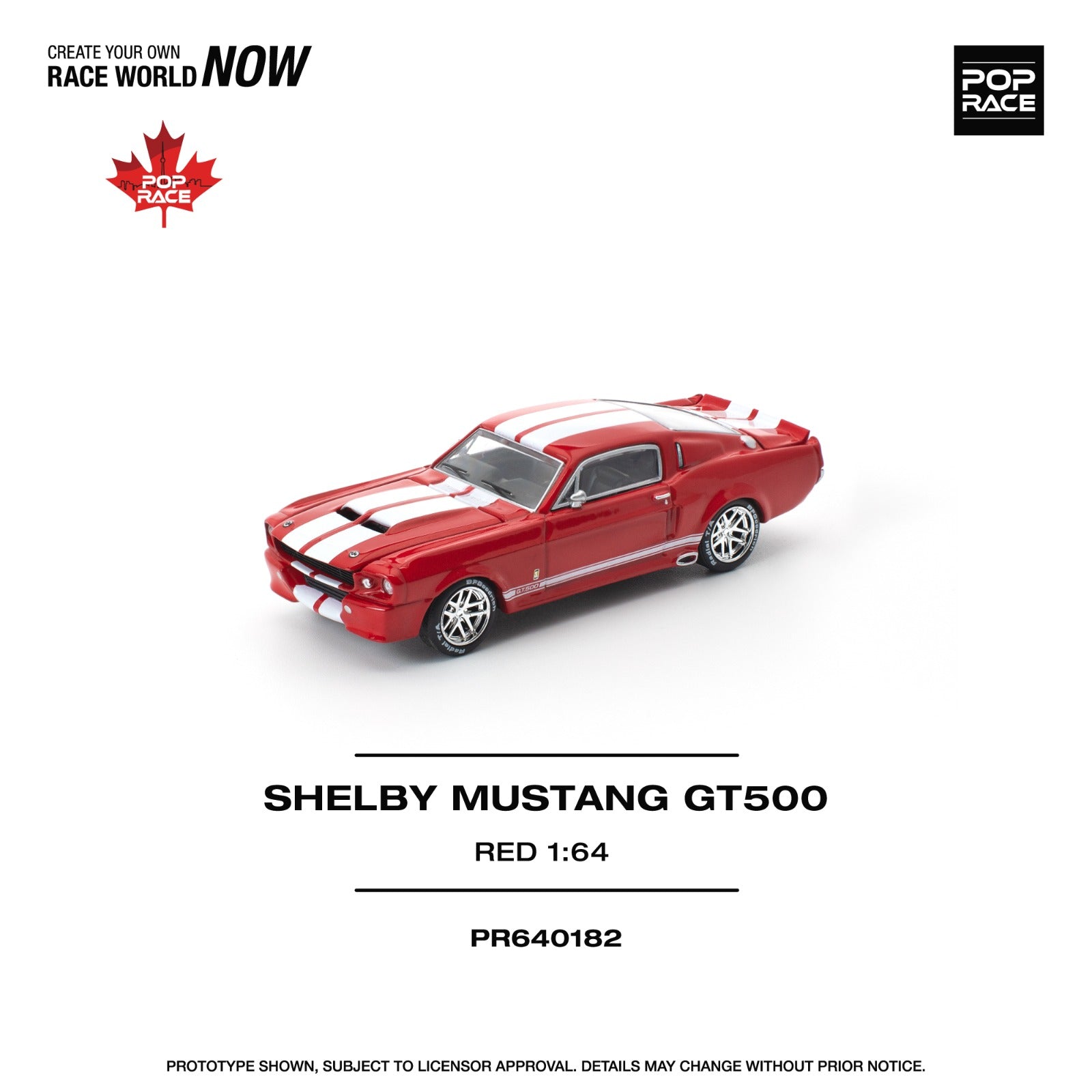 POPRACE 1:64 SHELBY MUSTANG GT500 Red PR640182 – Horizon Diecast
