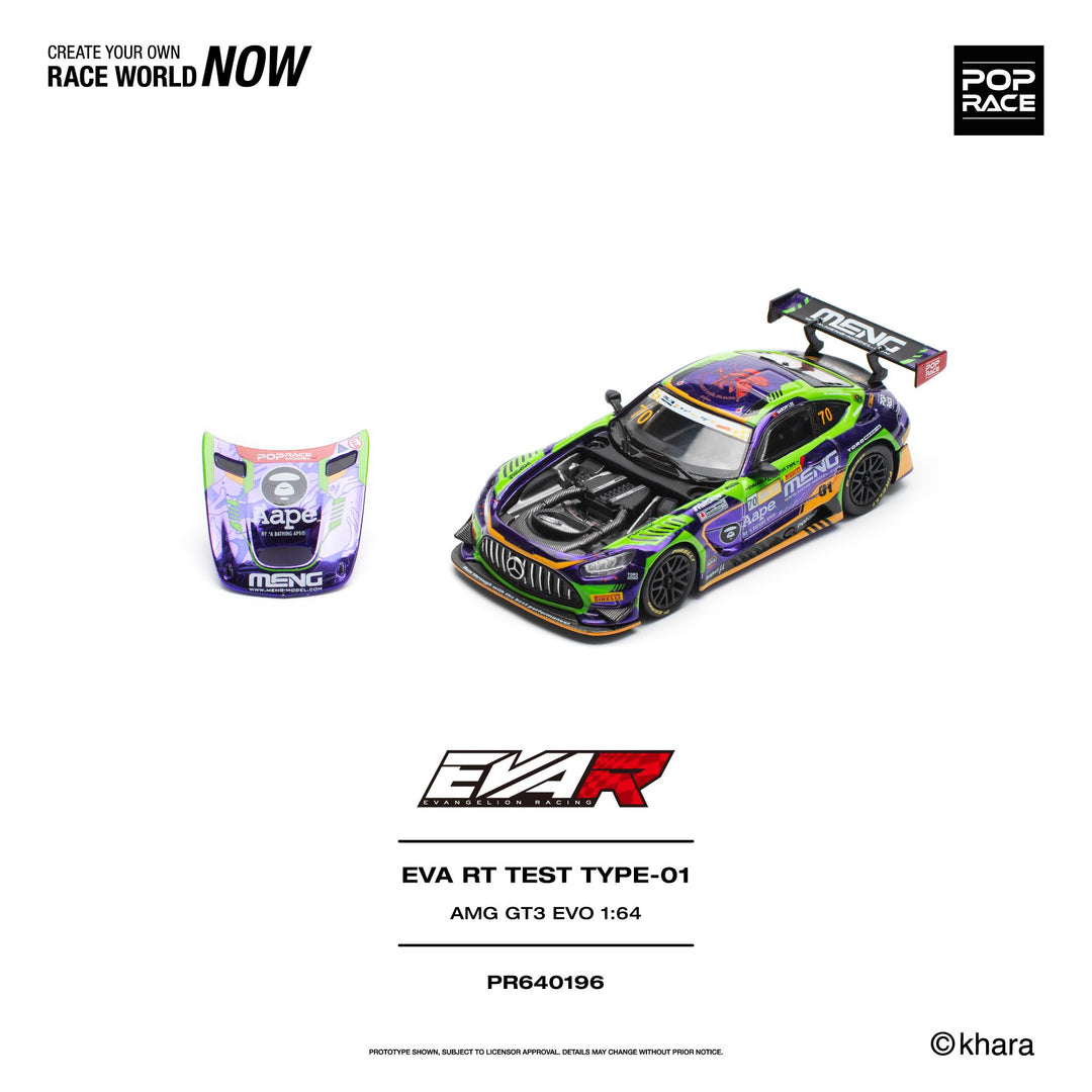 [Preorder] POPRACE 1:64 EVA RT TEST TYPE-01 AMG GT3 EVO - MACAU GP 2023 PR640196