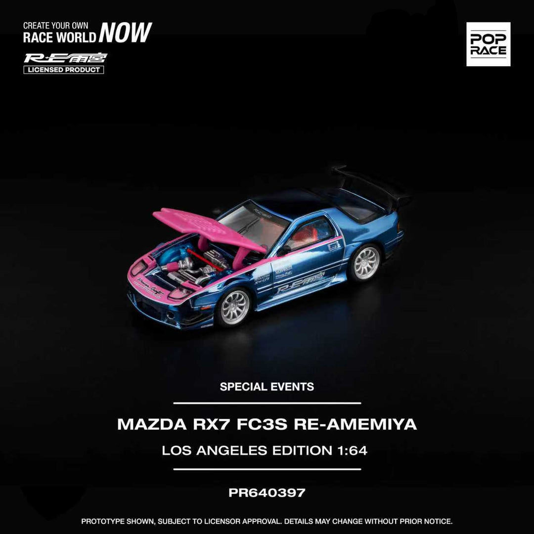 POPRACE 1:64 MAZDA RX7 FC3S RE-AMEMIYA LOS ANGELES EDITION PR640397