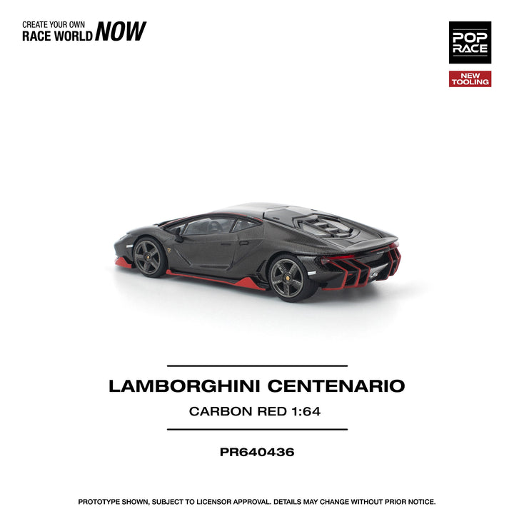 [Preorder] POPRACE 1:64 LAMBORGHINI CENTENARIO CARBON/RED PR640436