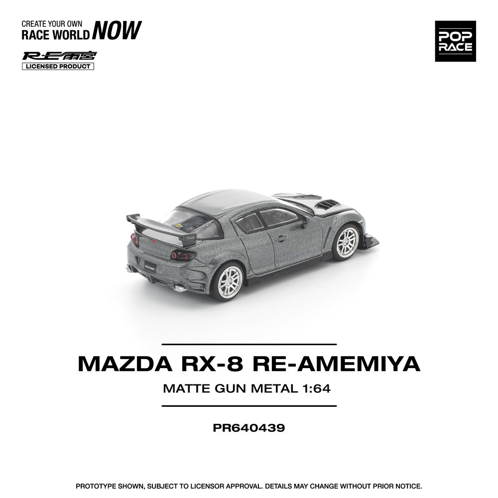 [Preorder] POPRACE 1:64 MAZDA RX-8 RE-AMEMIYA GUN METAL PR640439
