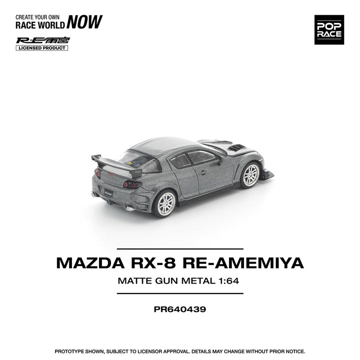 [Preorder] POPRACE 1:64 MAZDA RX-8 RE-AMEMIYA GUN METAL PR640439