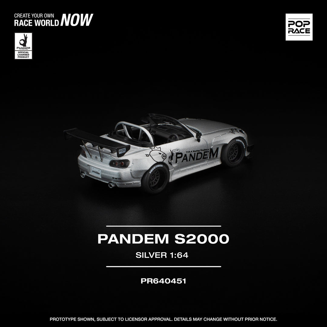 [Preorder] POPRACE 1:64 PANDEM S2000 SILVER PR640451
