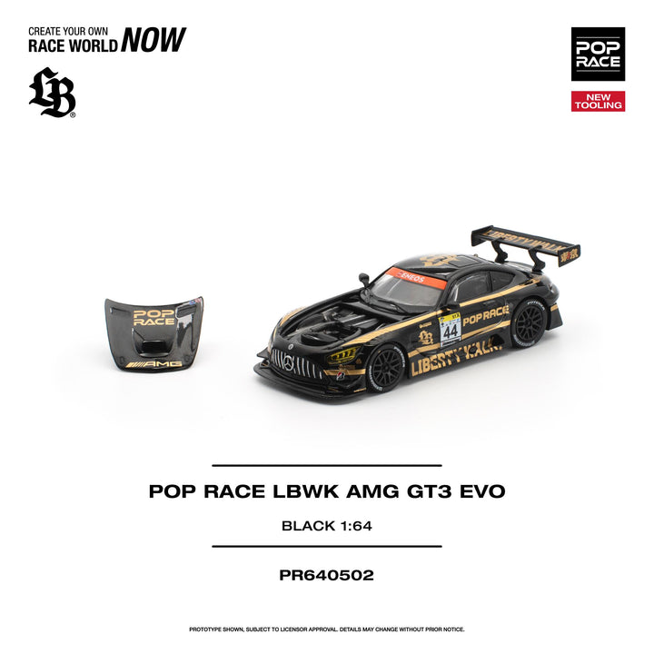 [Preorder] POPRACE 1:64 LBWK AMG GT3 EVO - BLACK PR640502