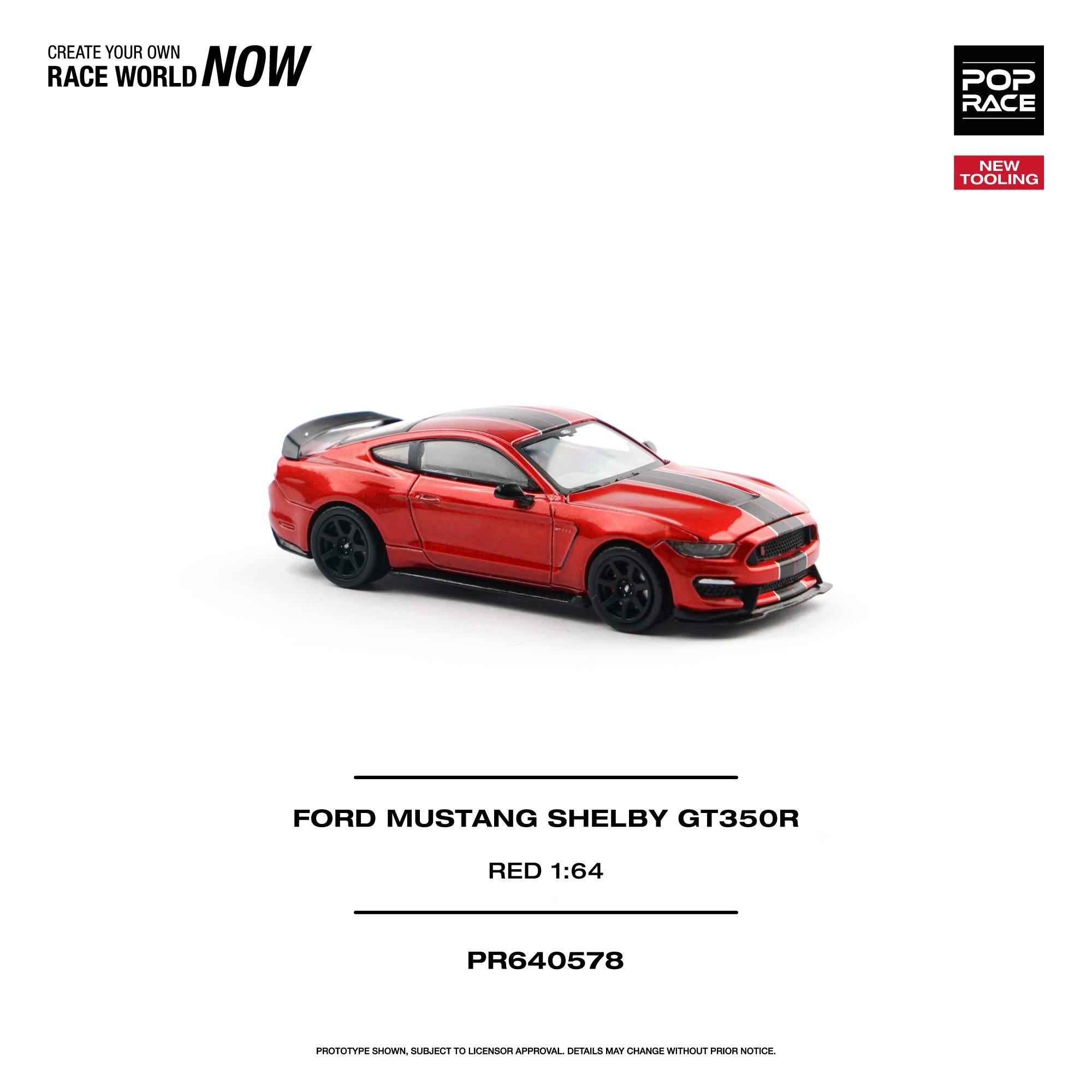 Preorder] POPRACE 1:64 FORD MUSTANG SHELBY GT350R RACE RED
