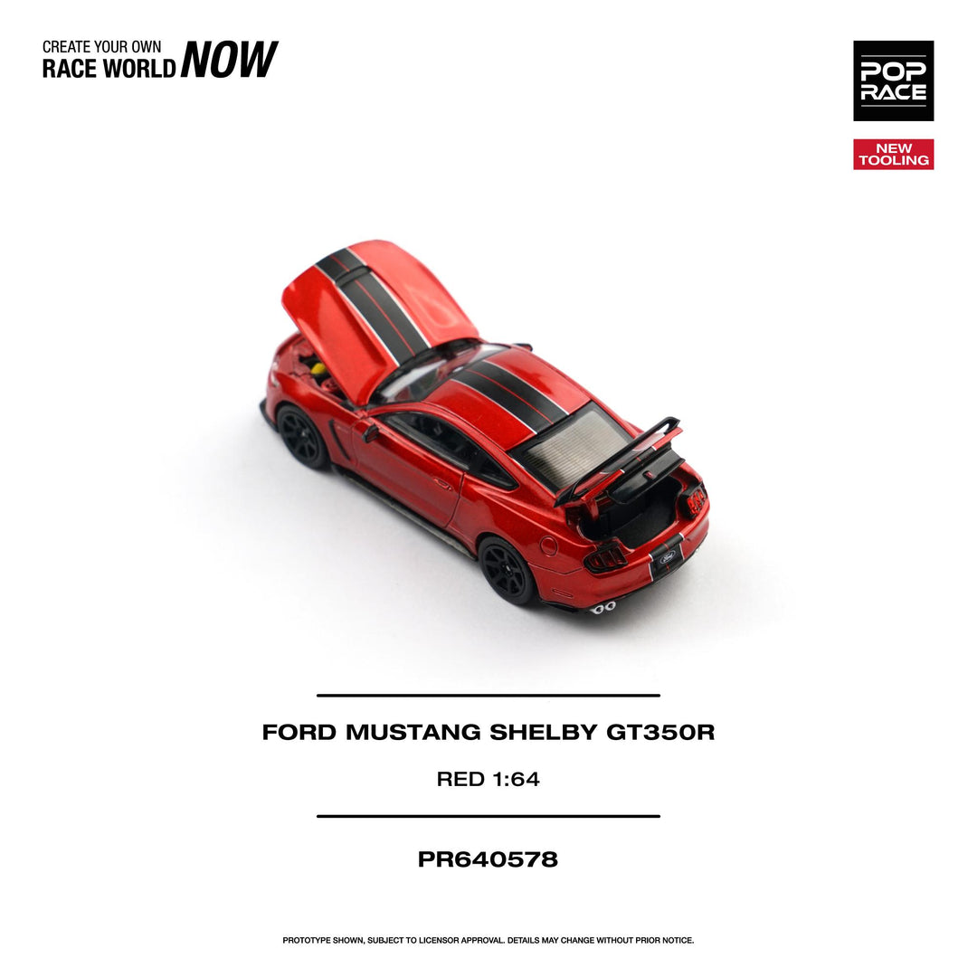 [Preorder] POPRACE 1:64 FORD MUSTANG SHELBY GT350R RACE RED PR640578
