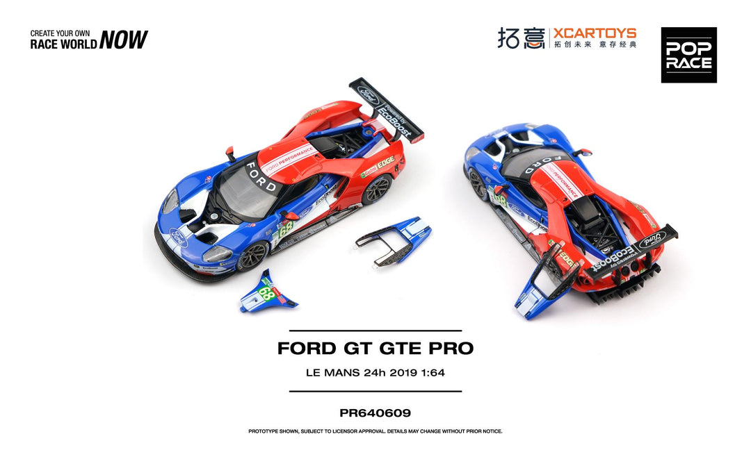 [Preorder] POPRACE x XCARTOYS 1:64 FORD GT GTE PRO - LE MANS 24H 2019 PR640609