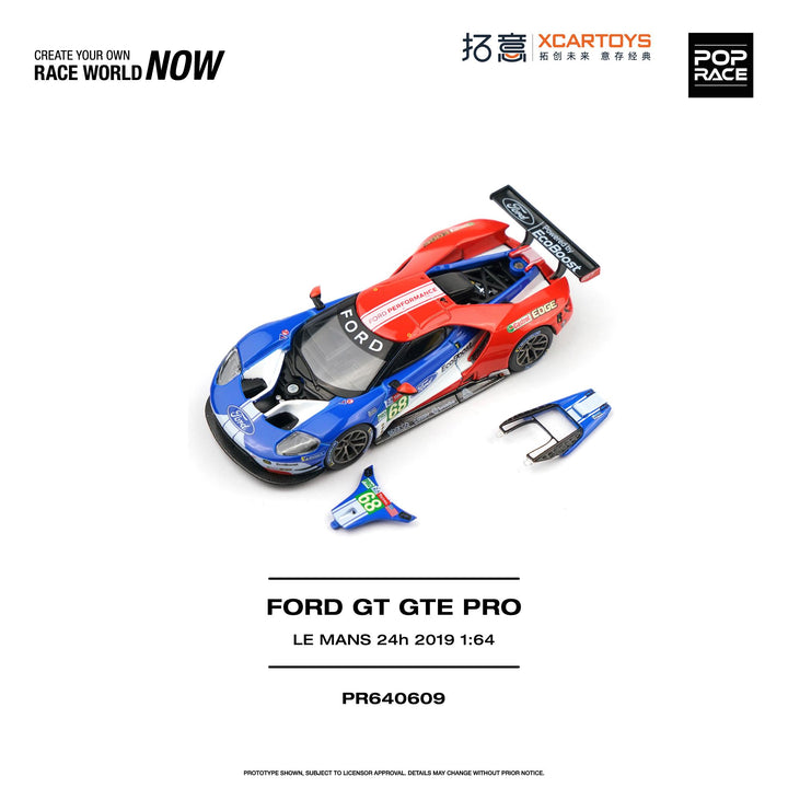 [Preorder] POPRACE x XCARTOYS 1:64 FORD GT GTE PRO - LE MANS 24H 2019 PR640609