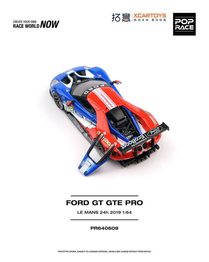 [Preorder] POPRACE x XCARTOYS 1:64 FORD GT GTE PRO - LE MANS 24H 2019 PR640609