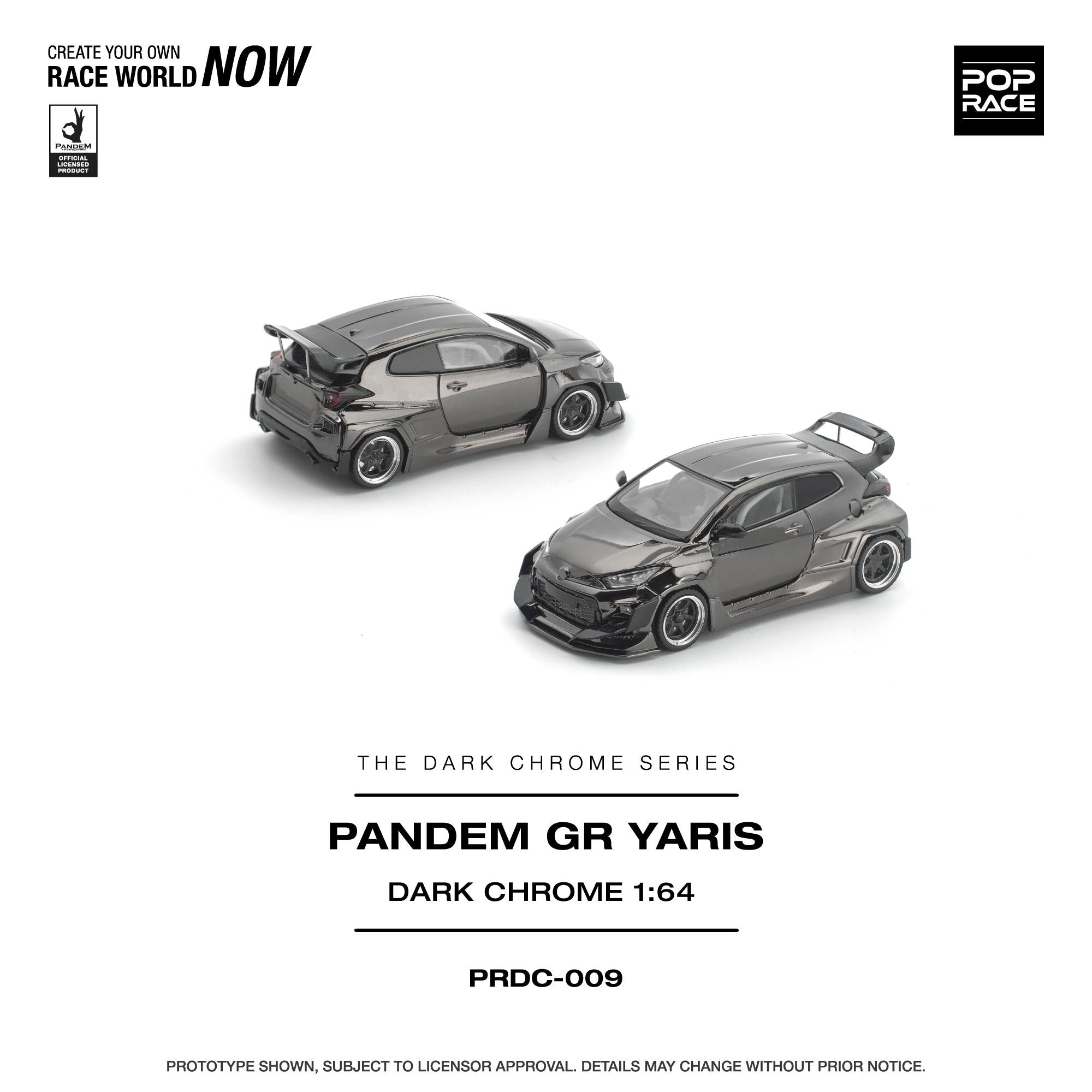 Preorder] POPRACE 1:64 Pandem GR Yaris Dark Chrome PRDC009