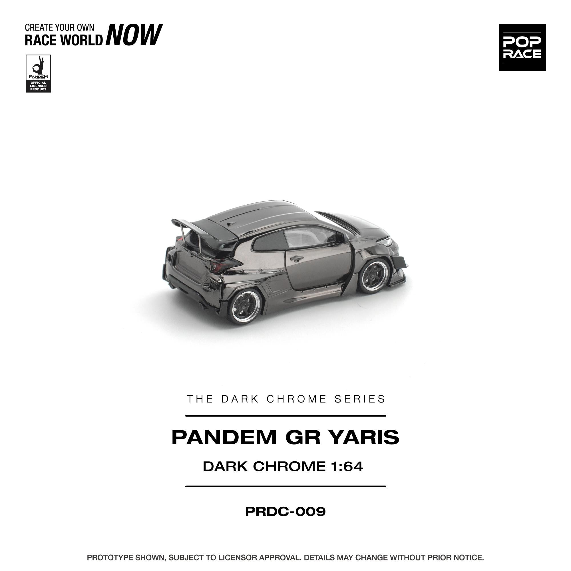 Preorder] POPRACE 1:64 Pandem GR Yaris Dark Chrome PRDC009