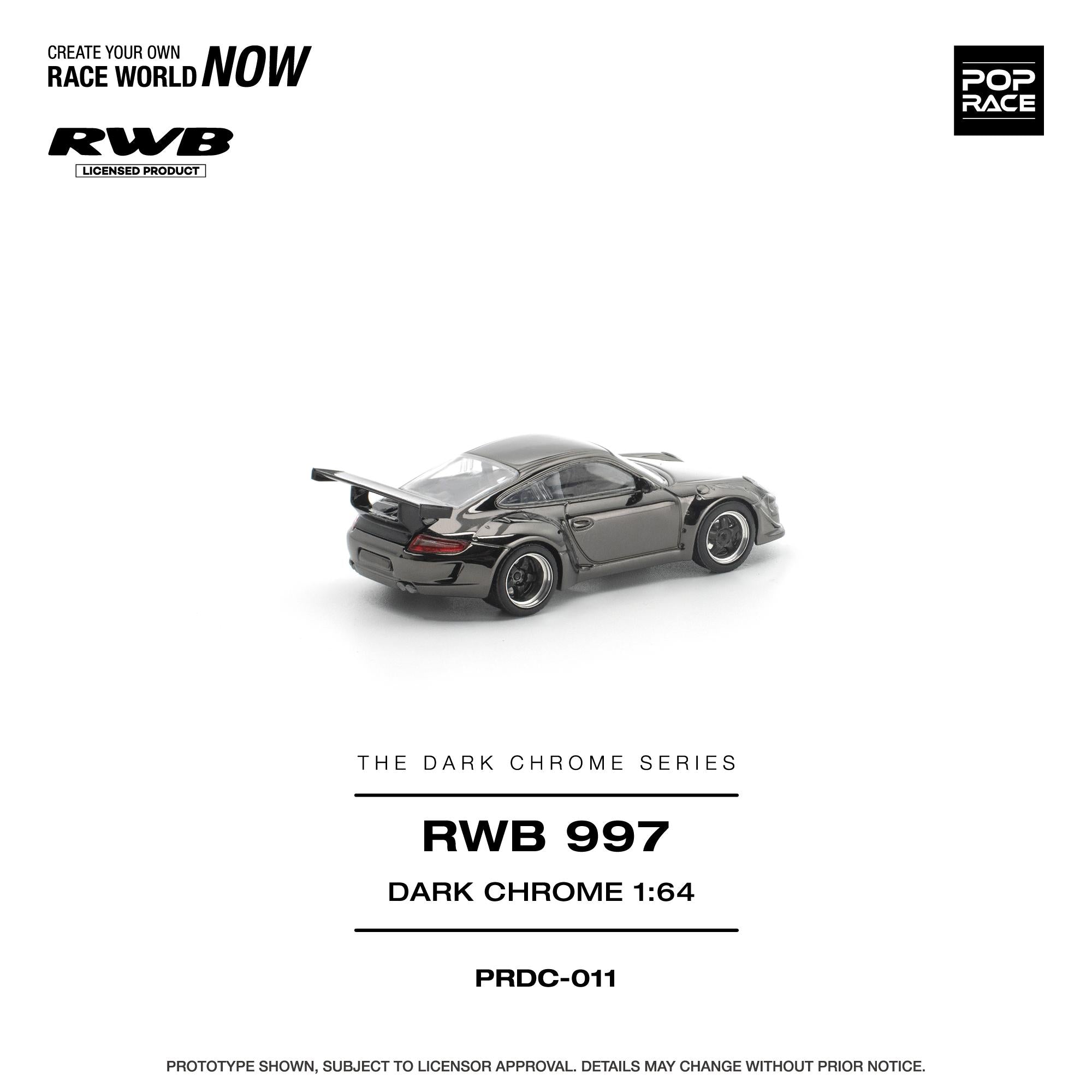 Preorder] POPRACE 1:64 RWB 997 Dark Chrome PRDC011 – Horizon Diecast