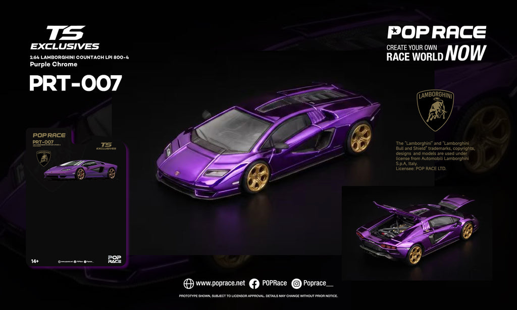 Preorder] POPRACE x TS Exclusives 1:64 LAMBORGHINI COUNTACH LPI