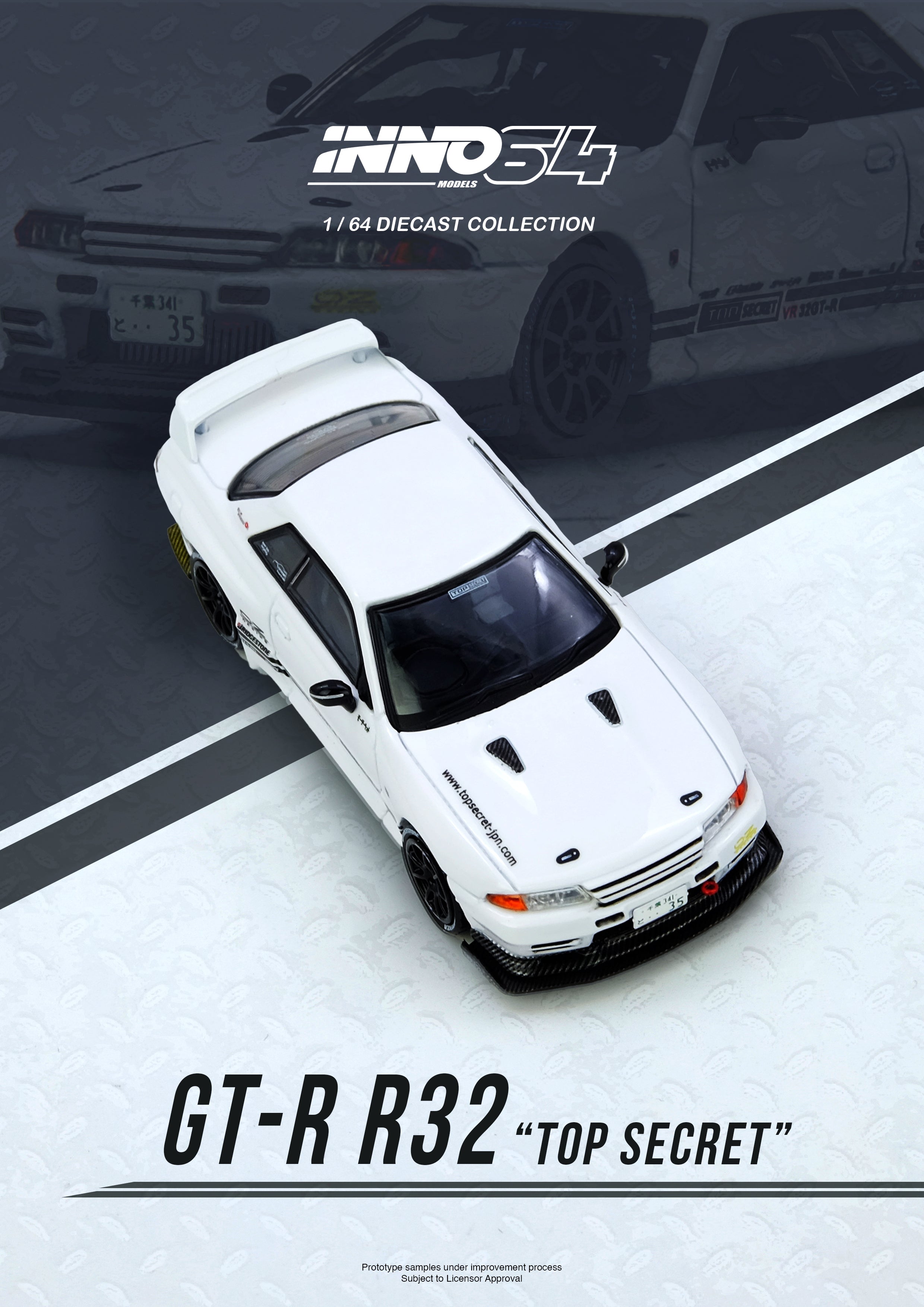 Preorder] Inno64 1:64 Nissan TOP SECRET VR32 GT-R White IN64