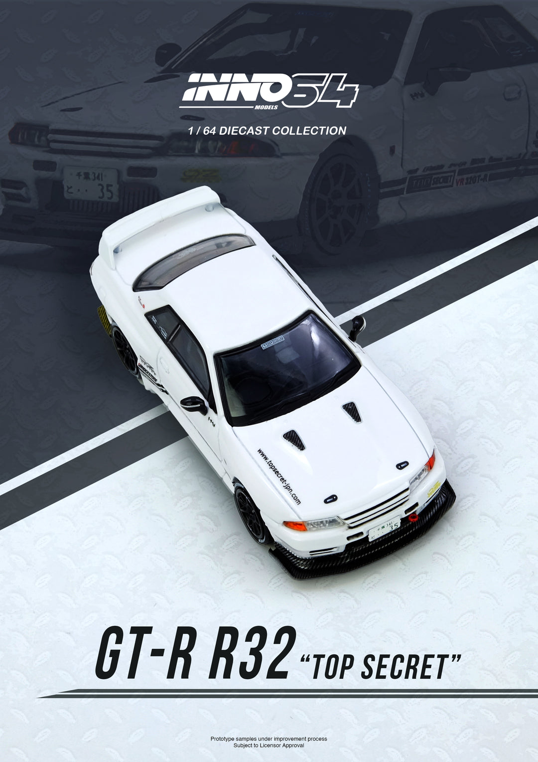 [Preorder] Inno64 1:64 Nissan TOP SECRET VR32 GT-R White IN64-VR32TS-WHITE