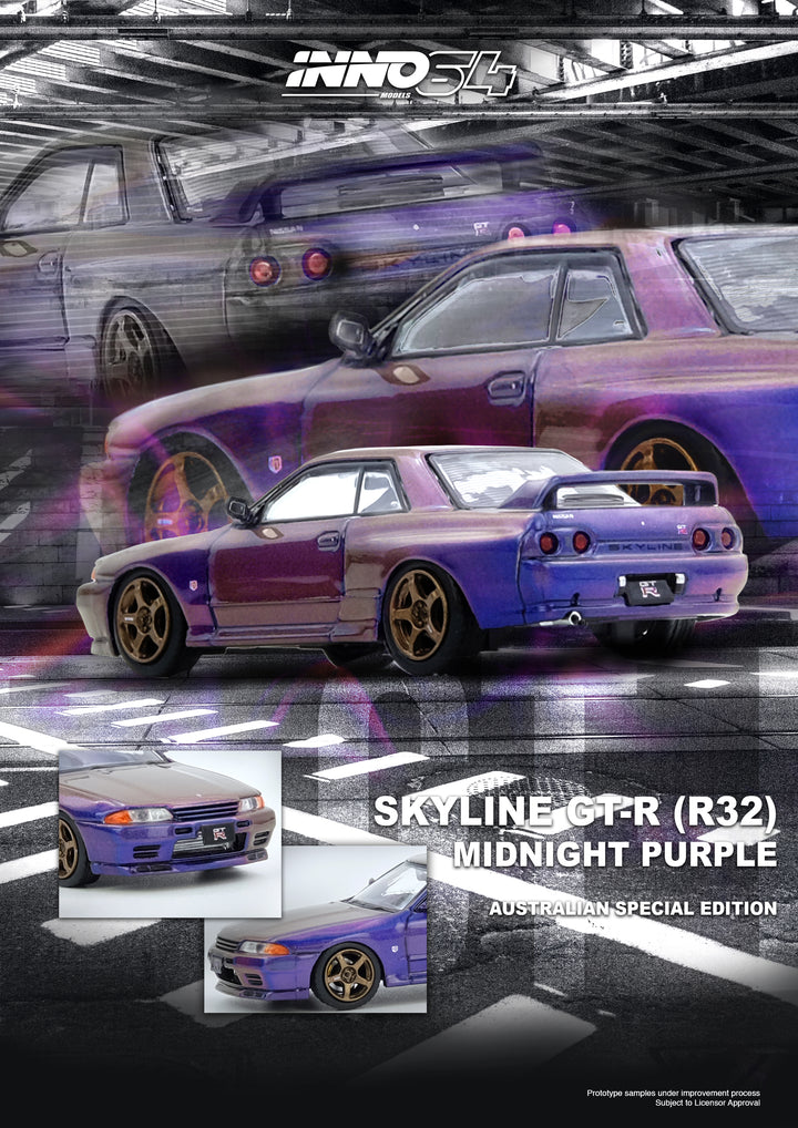 [Preorder] Inno64 1:64 SKYLINE GT-R (R32) Midnight Purple Australia Special Edition Limited Edition IN64-R32-MP-AS