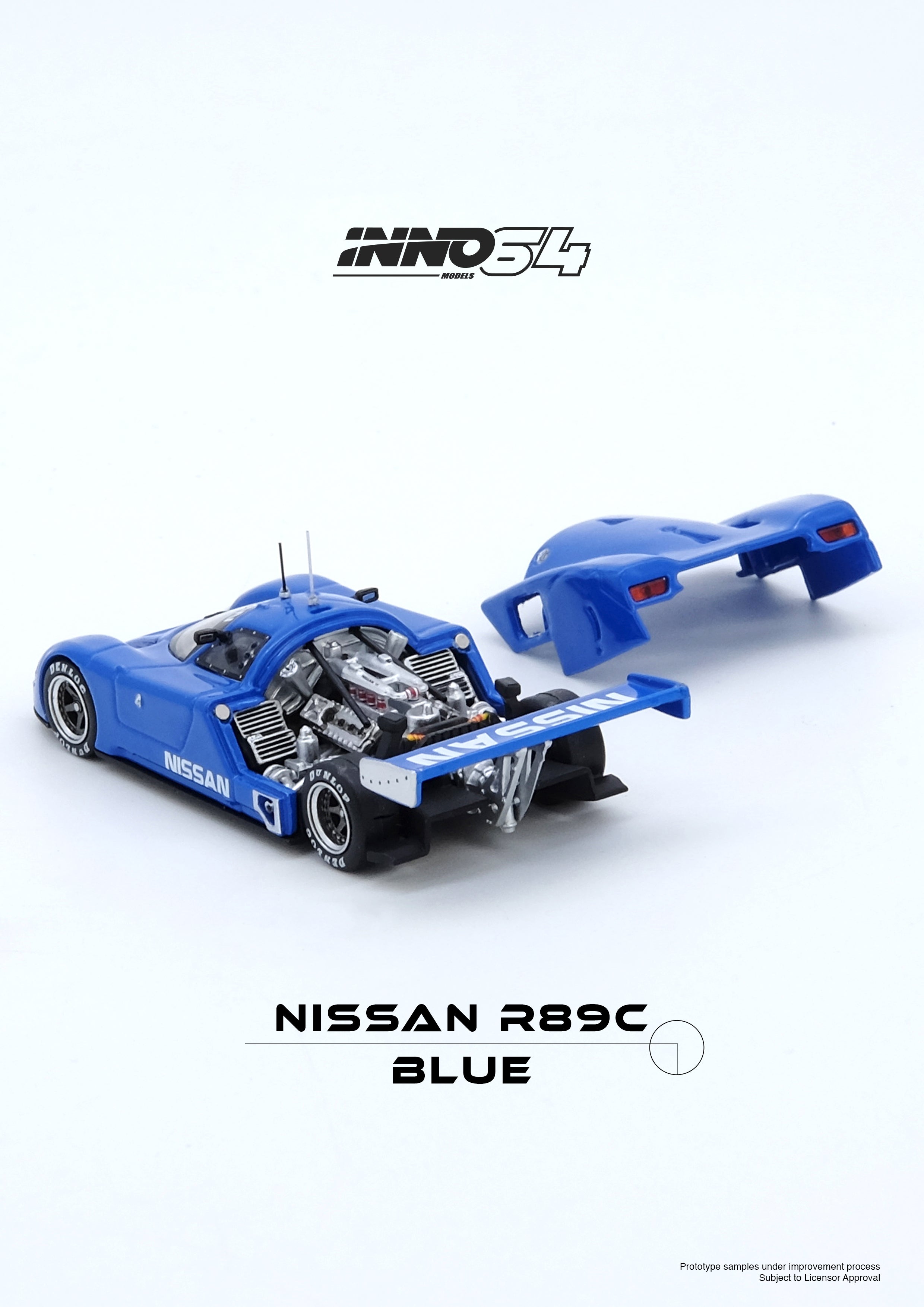 INNO Nissan R89C ミニカー1/64 1/64 Inno Nissan R89C (Blue) Diecast Car Model - LIVECARMODEL.com