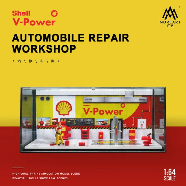 MoreArt 1:64 Shell Gas Station Automobile Repair Workshop