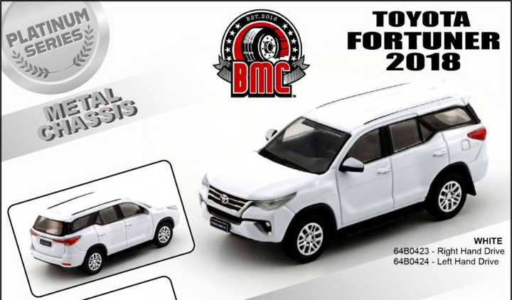 [Preorder] BM Creation 1:64 Toyota Fortuner 2018 - White