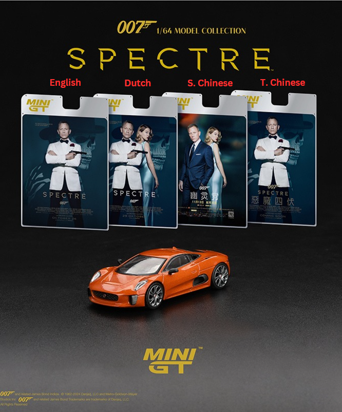 [Preorder] Mini GT 1:64 Jaguar C-X75 James Bond 007 Spectre MGT00903-007 (2 Version)