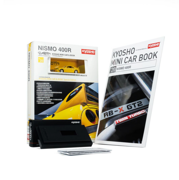 [Preorder] Kyosho 1:64 Mini Car & Book Nissan Nismo 400R Yellow