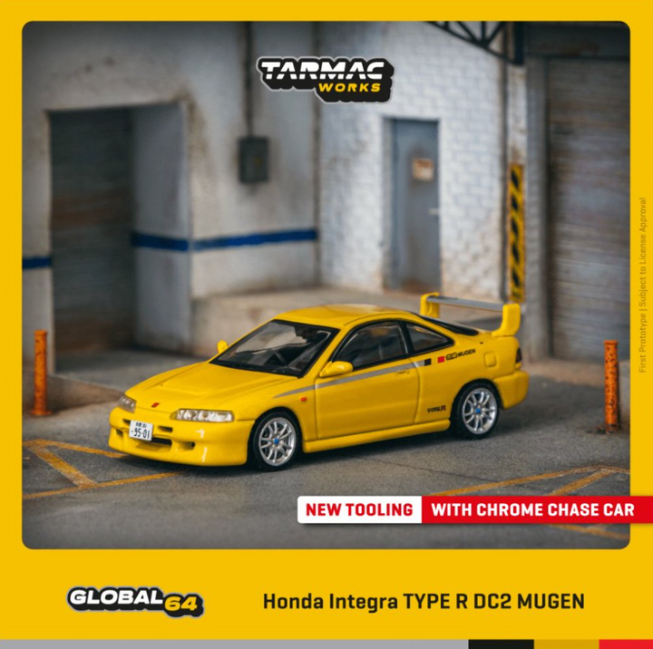 [Preorder] Tarmac Works 1:64 Honda Integra TYPE R DC2 MUGEN Sunlight Yellow T64G-TL059-YL