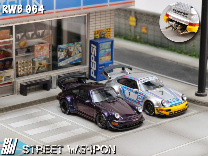 [Preorder] Street Weapon 1:64 Porsche RWB 964 Wide-Body Modified (2 Colours)