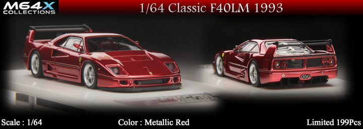 [Preorder] M64X 1:64 Classic F40 LM Race Car (7 Versions)