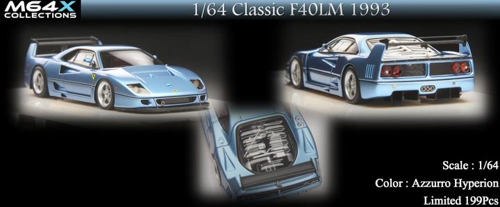 [Preorder] M64X 1:64 Classic F40 LM Race Car (7 Versions)