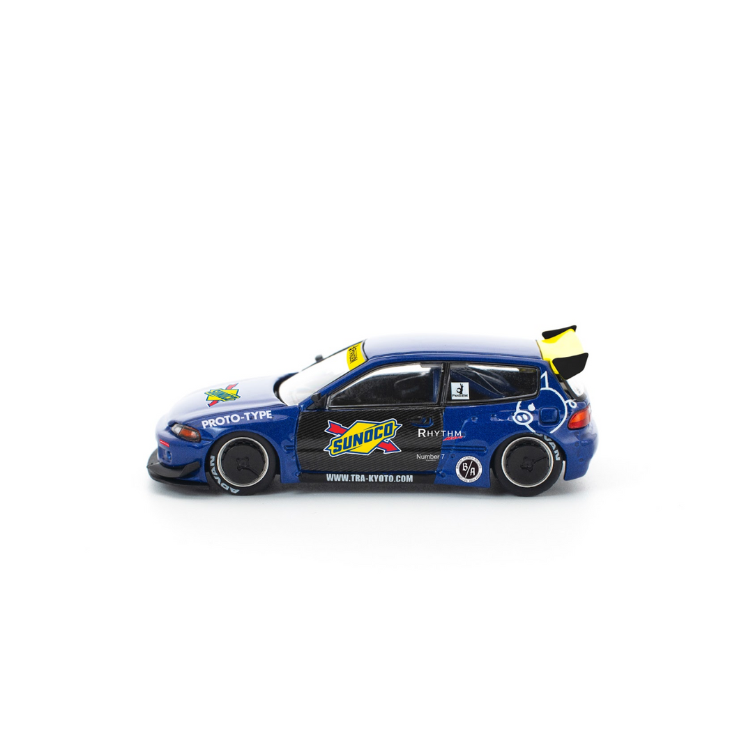 [Preorder] POPRACE 1:64 PANDEM HONDA CIVIC EG6 BLUE/BLACK PR640365