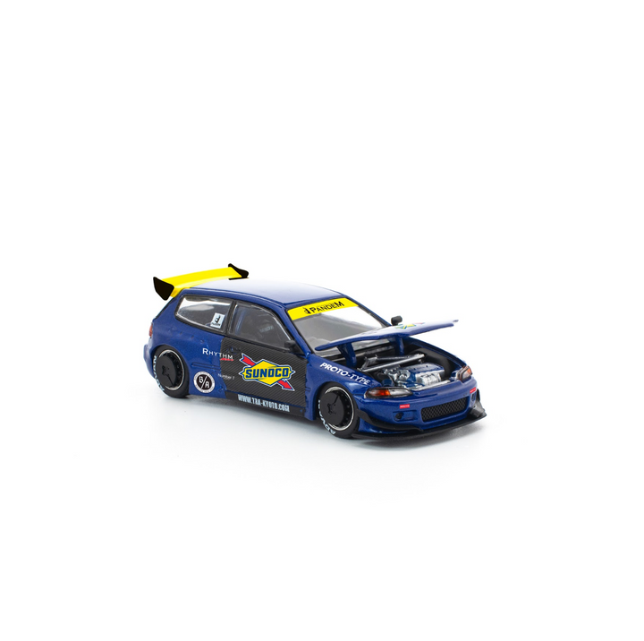 [Preorder] POPRACE 1:64 PANDEM HONDA CIVIC EG6 BLUE/BLACK PR640365