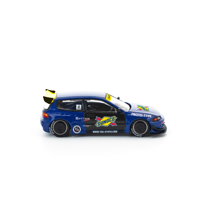 [Preorder] POPRACE 1:64 PANDEM HONDA CIVIC EG6 BLUE/BLACK PR640365