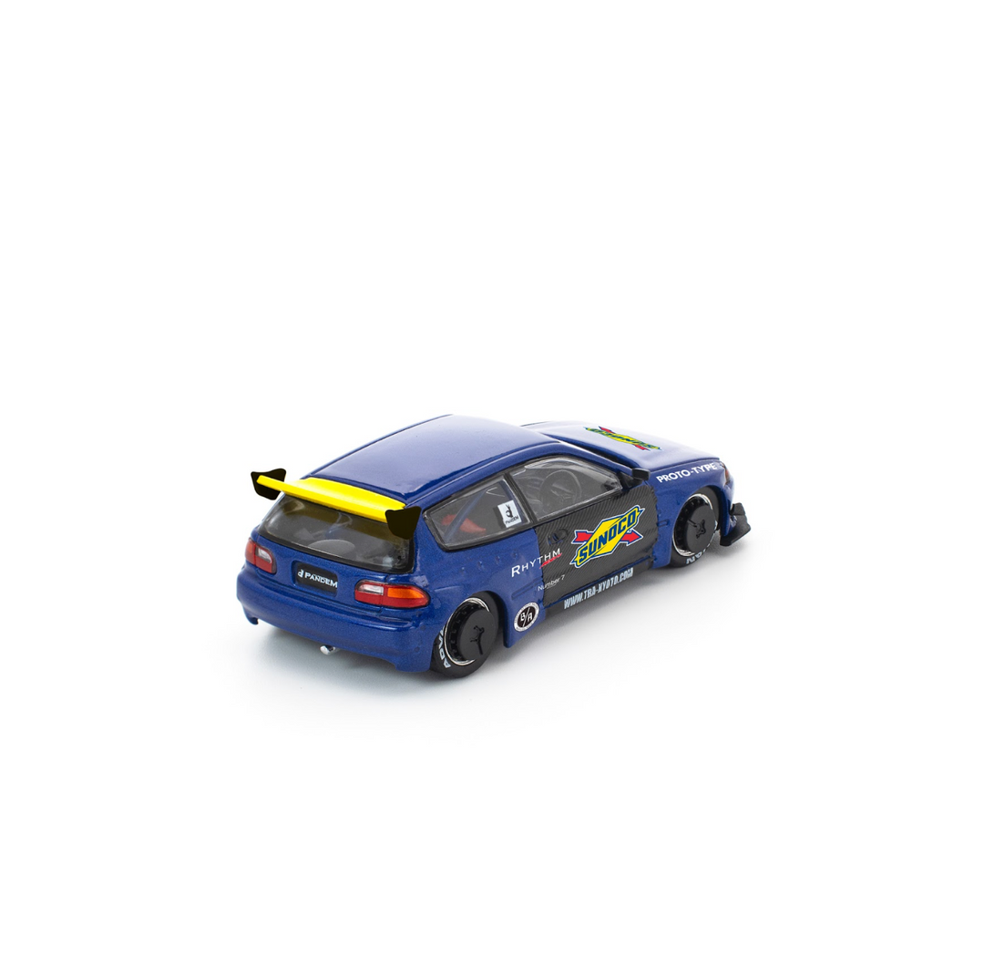 [Preorder] POPRACE 1:64 PANDEM HONDA CIVIC EG6 BLUE/BLACK PR640365