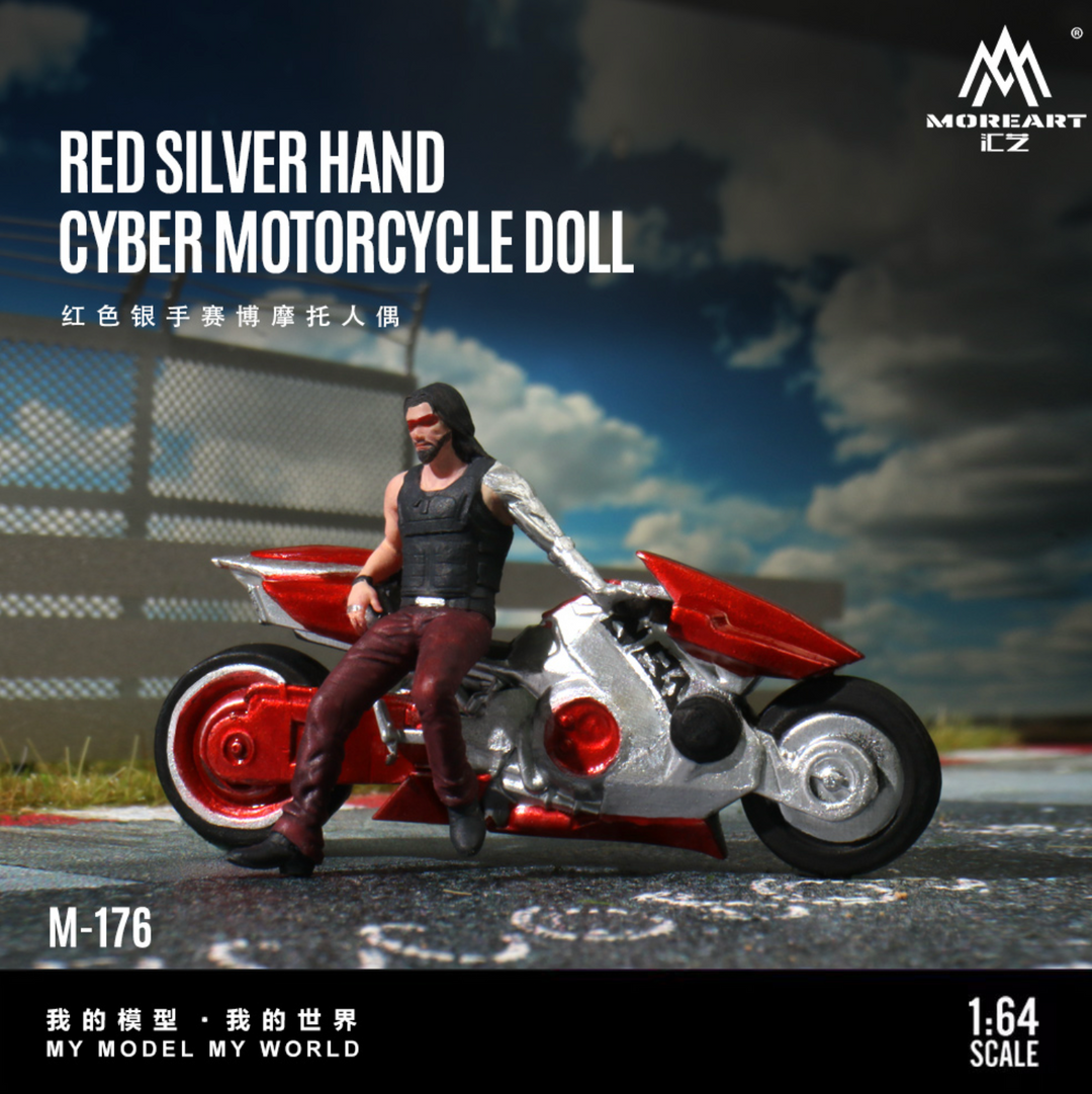 [Preorder] MoreArt 1:64 RED SILVER HANDCYBER MOTORCYCLE DOLL MO222176