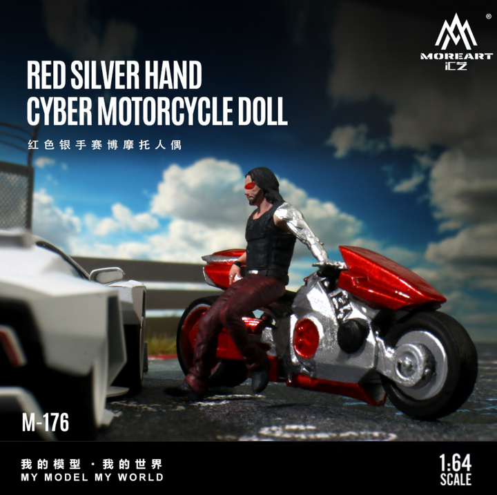 [Preorder] MoreArt 1:64 RED SILVER HANDCYBER MOTORCYCLE DOLL MO222176