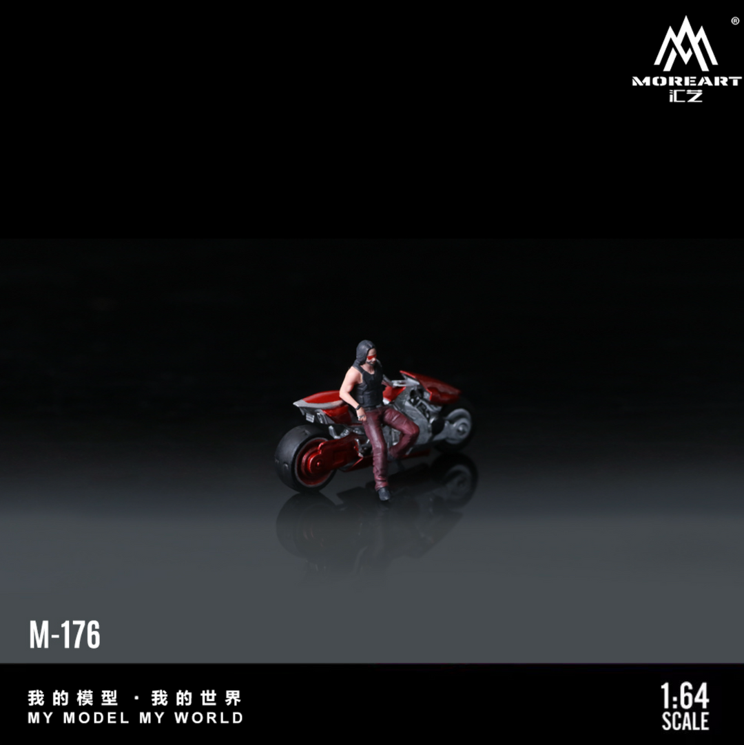 [Preorder] MoreArt 1:64 RED SILVER HANDCYBER MOTORCYCLE DOLL MO222176