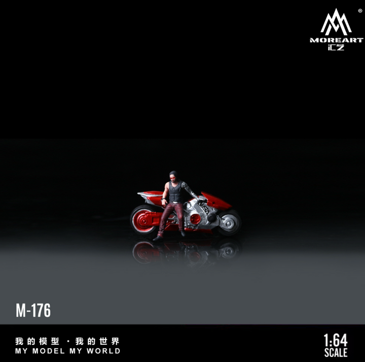 [Preorder] MoreArt 1:64 RED SILVER HANDCYBER MOTORCYCLE DOLL MO222176