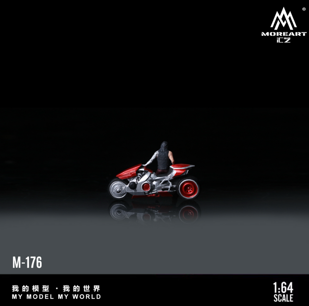 [Preorder] MoreArt 1:64 RED SILVER HANDCYBER MOTORCYCLE DOLL MO222176