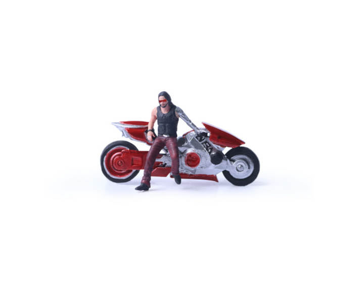 [Preorder] MoreArt 1:64 RED SILVER HANDCYBER MOTORCYCLE DOLL MO222176