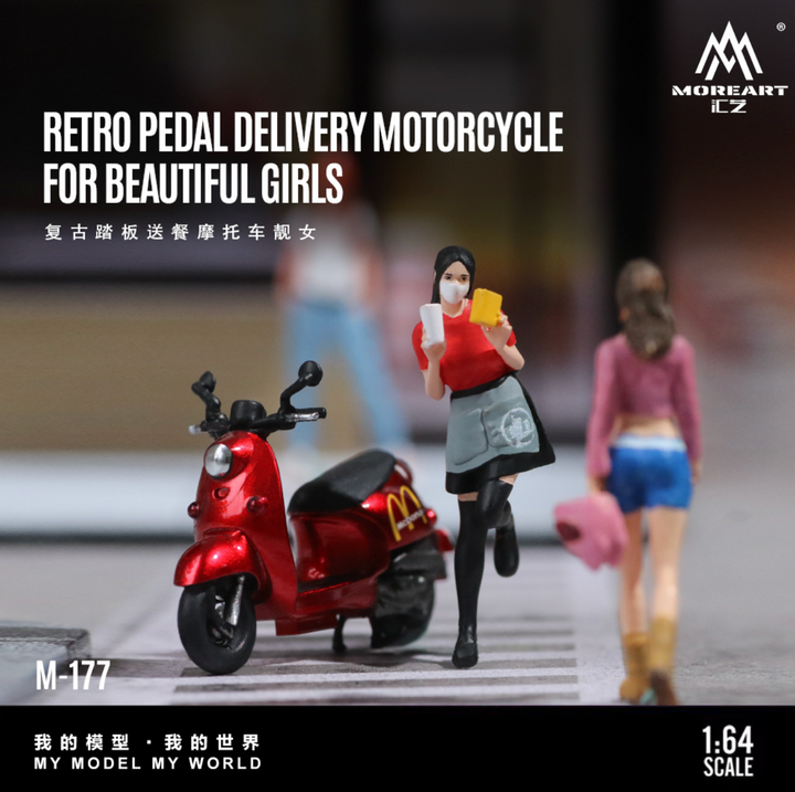 [Preorder] MoreArt 1:64 FOR BEAUTIFUL GIRLS RETRO PEDAL DELIVERY MOTORCYCLE MO222177
