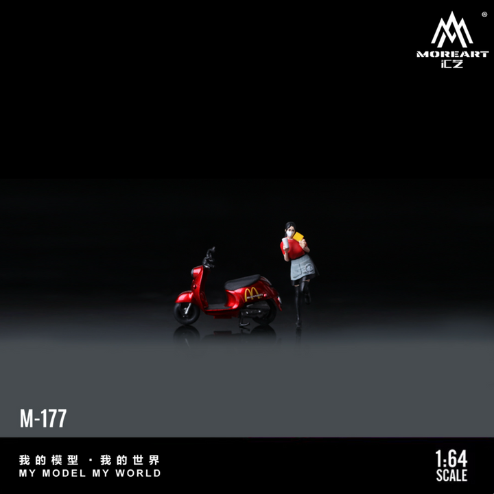 [Preorder] MoreArt 1:64 FOR BEAUTIFUL GIRLS RETRO PEDAL DELIVERY MOTORCYCLE MO222177