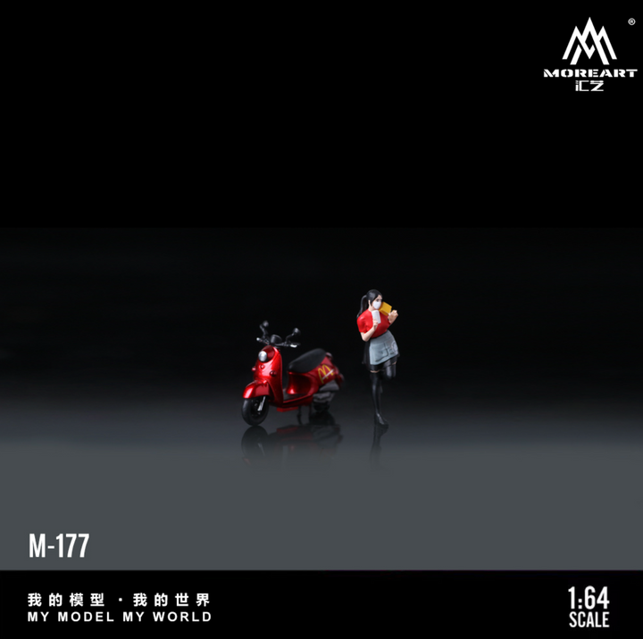 [Preorder] MoreArt 1:64 FOR BEAUTIFUL GIRLS RETRO PEDAL DELIVERY MOTORCYCLE MO222177