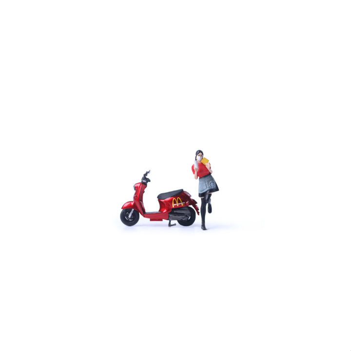 [Preorder] MoreArt 1:64 FOR BEAUTIFUL GIRLS RETRO PEDAL DELIVERY MOTORCYCLE MO222177
