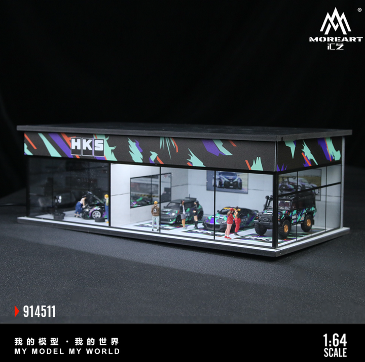 [Preorder] MoreArt 1:64 GULF AND HKS PARKING EXHIBITION HALL (2 Versions) MO914510/MO914511