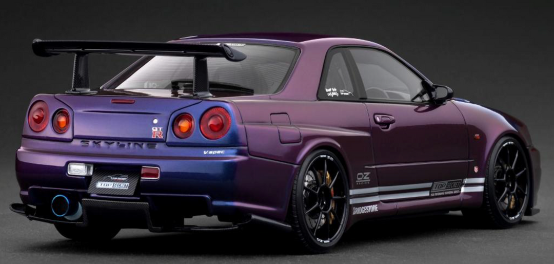 [Preorder] Ignition Model 1:18 Nissan "TOP SECRET 34GT-R (BNR34)  Purple Metallic" IG3850