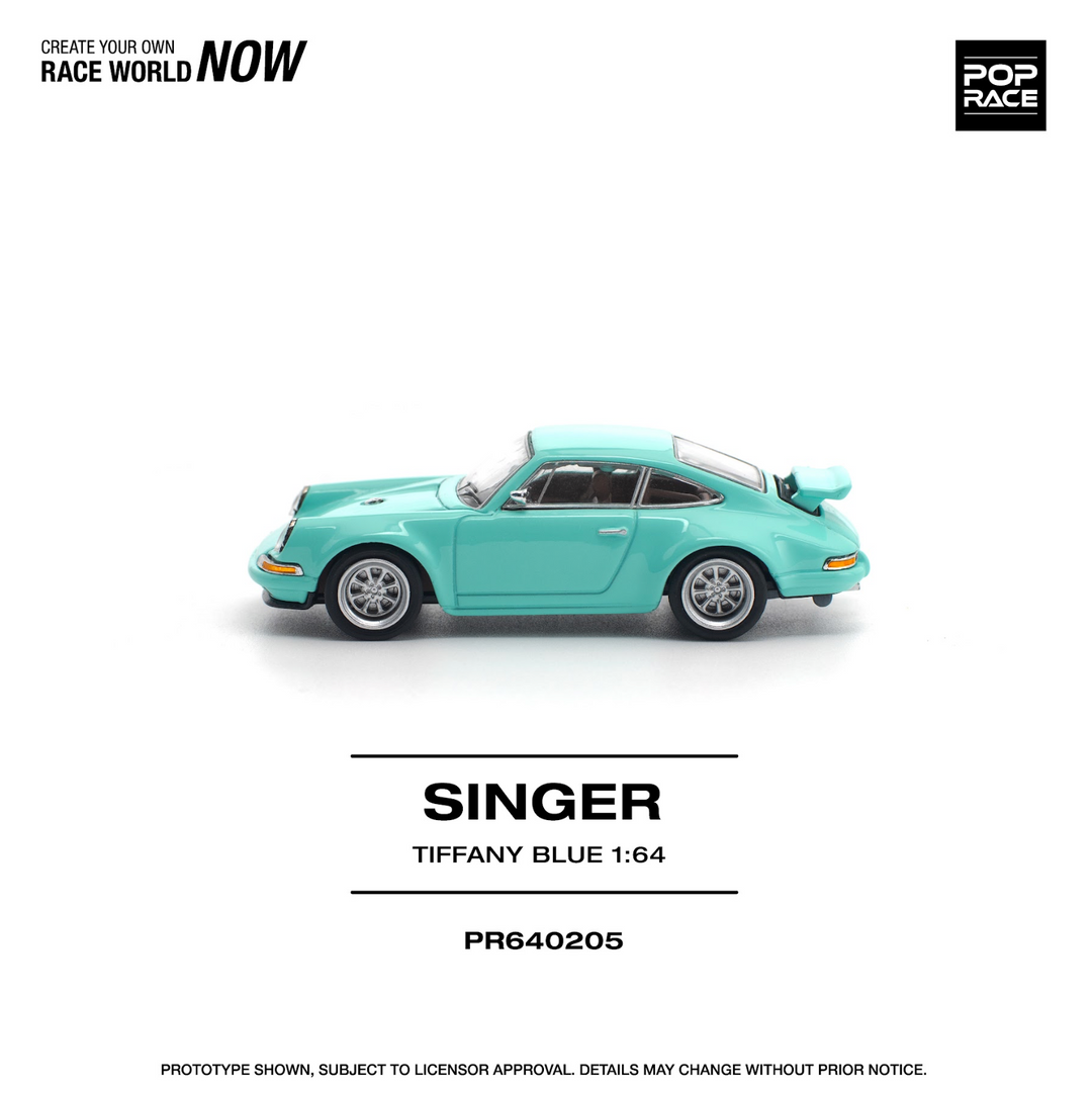[Preorder] POPRACE 1:64 PORSCHE SINGER 964 TIFFANY BLUE PR640205