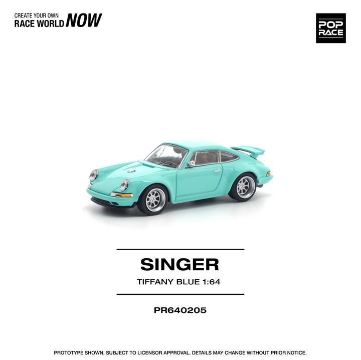 [Preorder] POPRACE 1:64 PORSCHE SINGER 964 TIFFANY BLUE PR640205