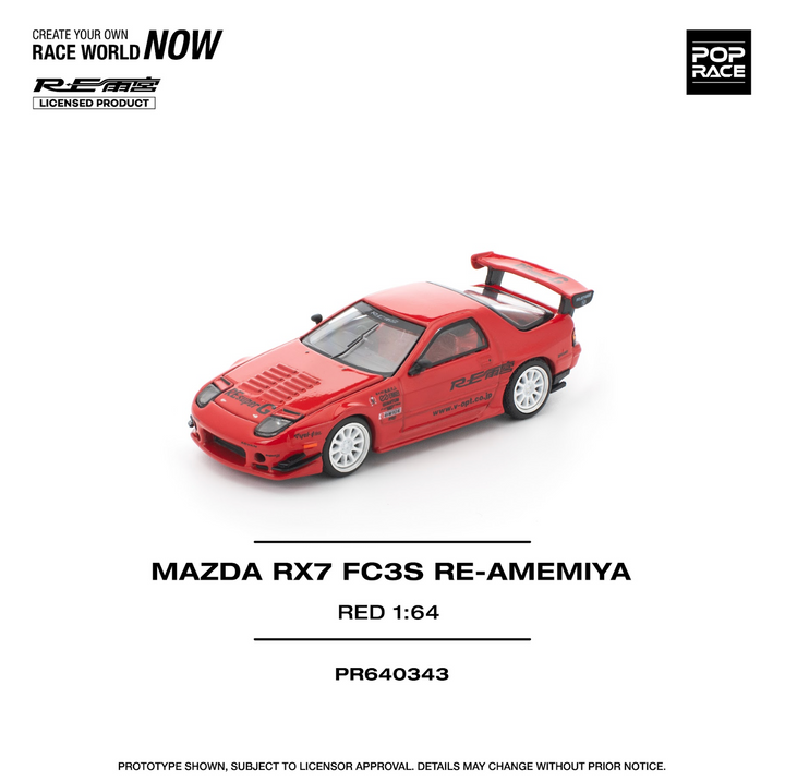 [Preorder] POPRACE 1:64 MAZDA RX7 FC3S RE-AMEMIYA RED PR640343