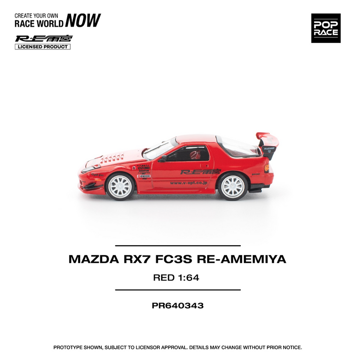 [Preorder] POPRACE 1:64 MAZDA RX7 FC3S RE-AMEMIYA RED PR640343